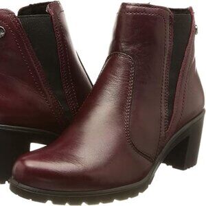 NEW ENVAL SOFT Made In Italy Leather Chelsea Booties Burgundy for women 663mn